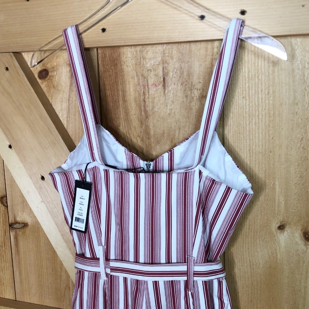 romeo & juliet couture | stripe tie waist jumpsuit - Picture 5 of 6